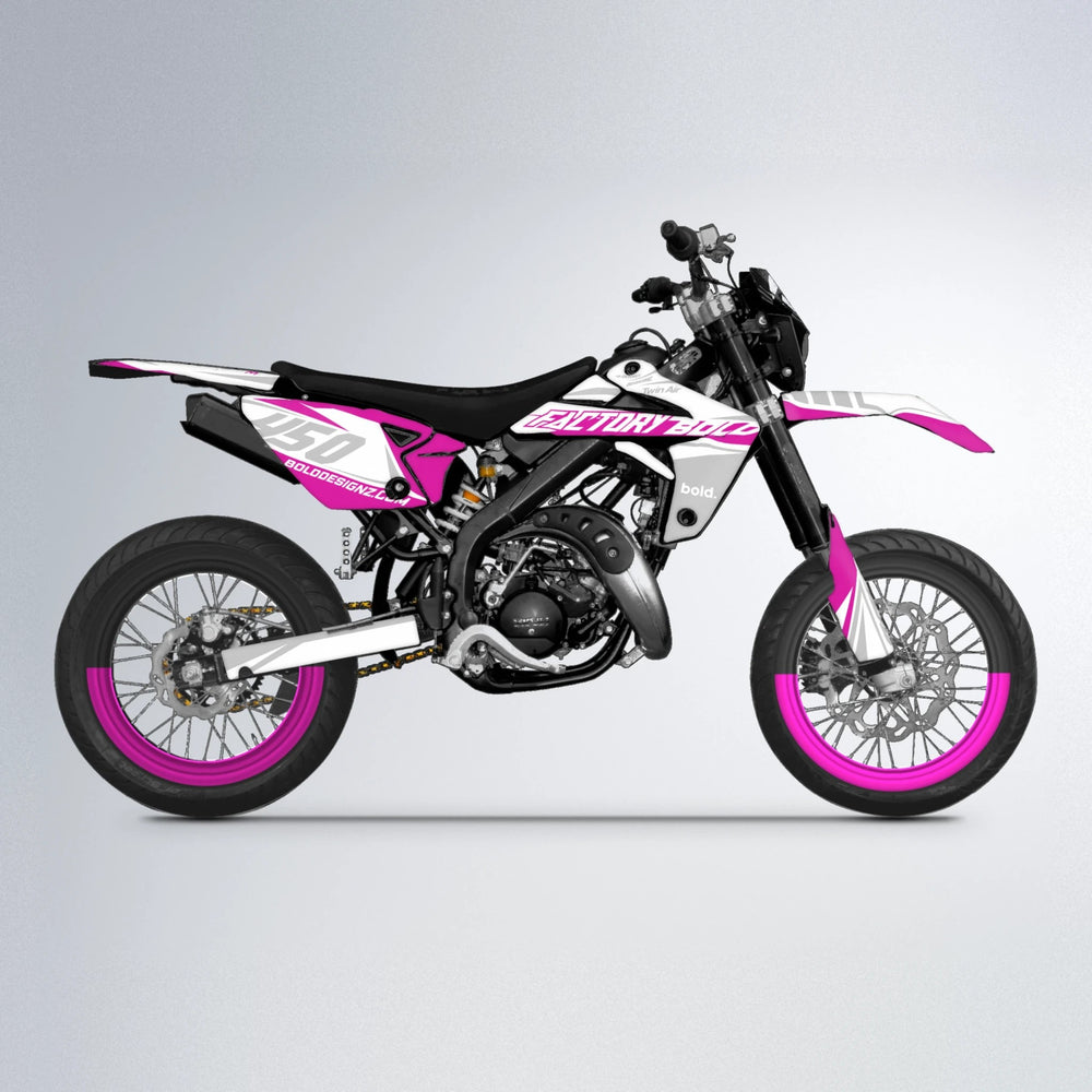 GLOBBY Rieju MRT supermoto graphics kit in Pink