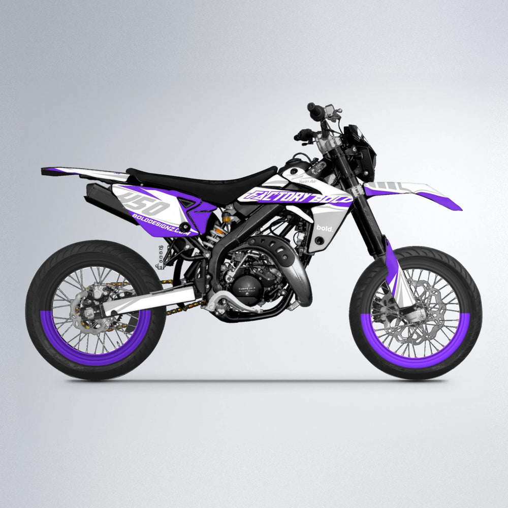 GLOBBY Rieju MRT supermoto graphics kit in Purple