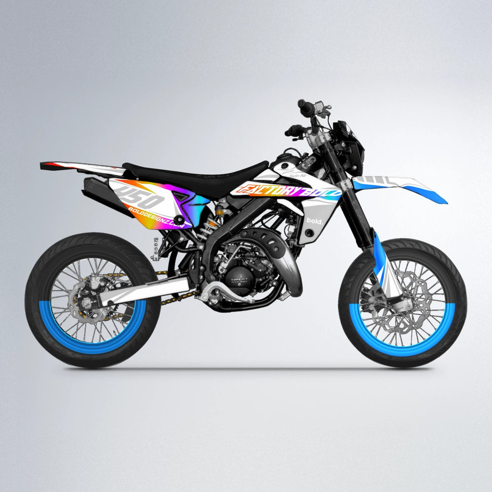GLOBBY Rieju MRT supermoto graphics kit in Sunset Fade