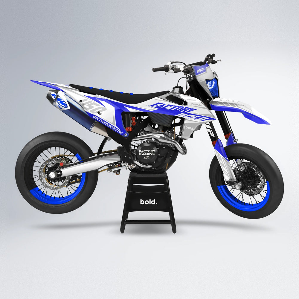 GLOBBY supermoto graphics kit in Blue