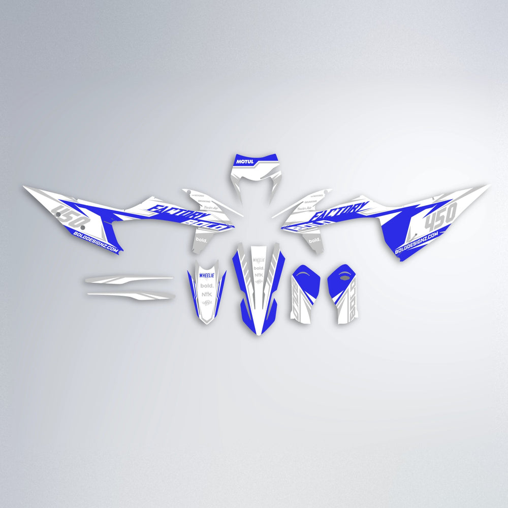 GLOBBY graphics kit parts layout in Blue