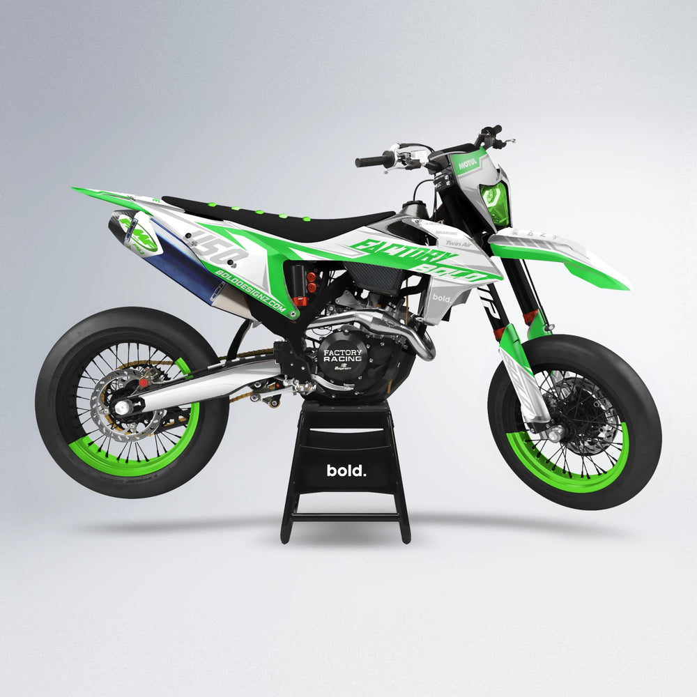 GLOBBY supermoto graphics kit in Green