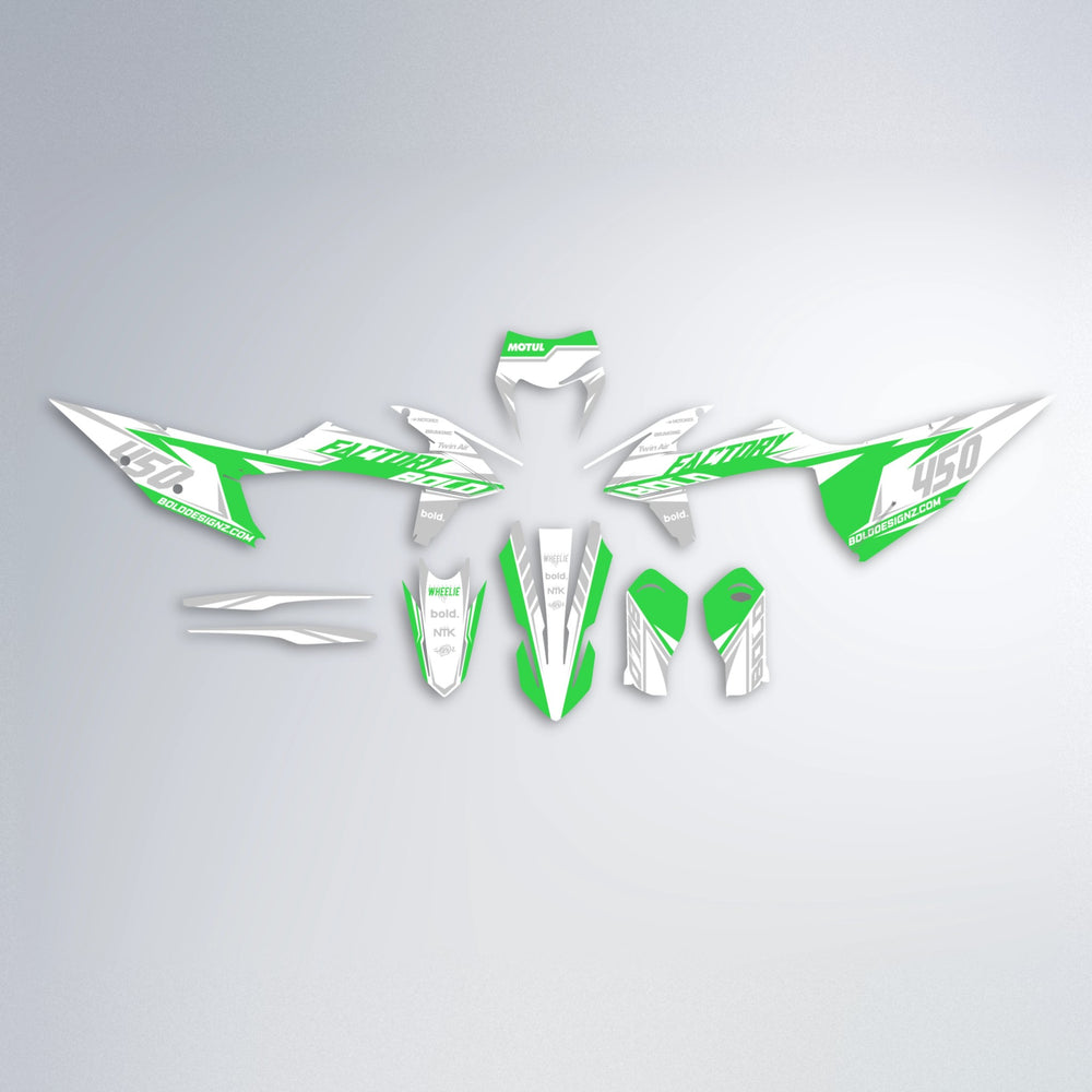 GLOBBY graphics kit parts layout in Green