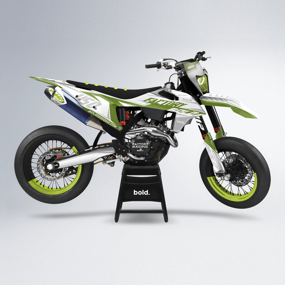 GLOBBY supermoto graphics kit in Olive