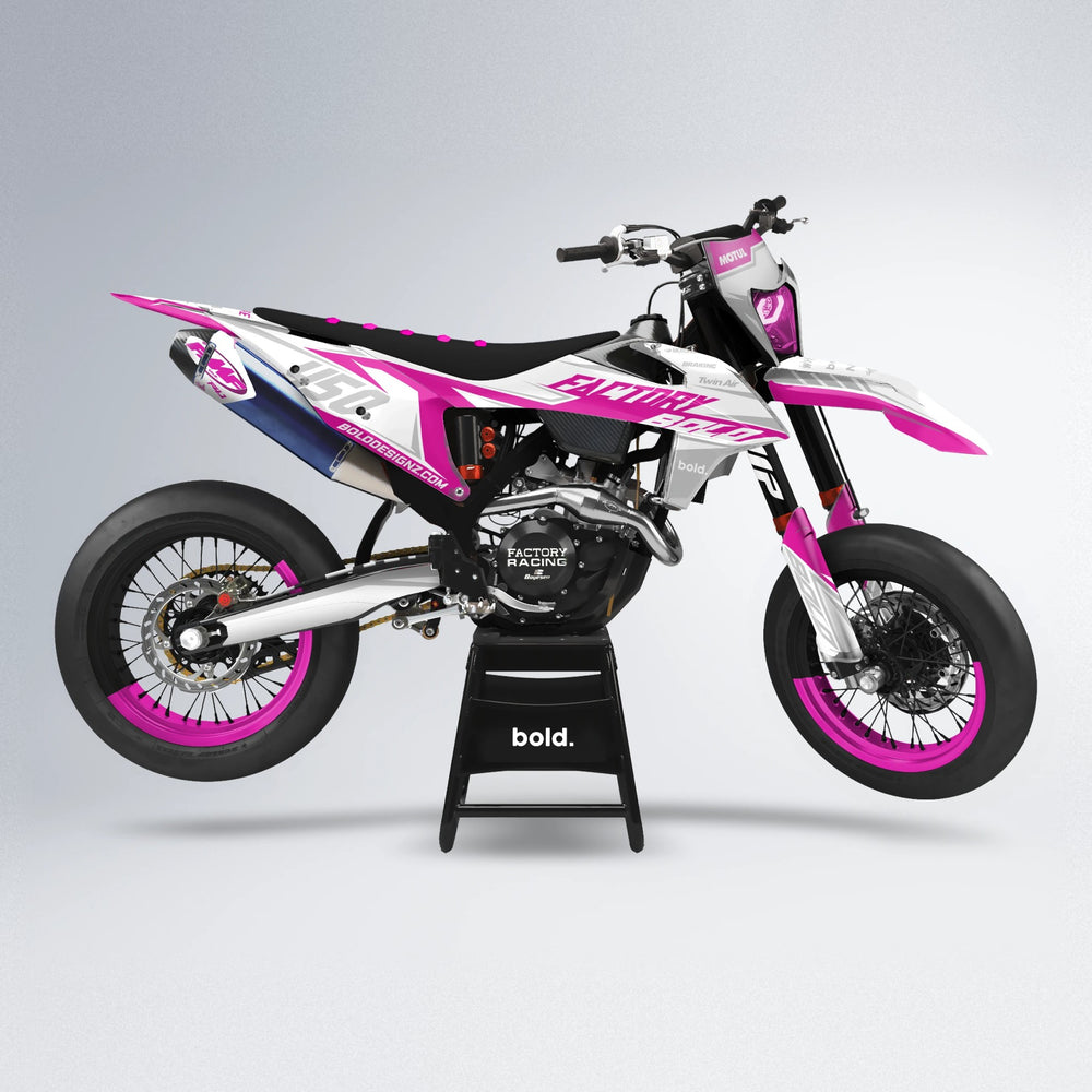 GLOBBY supermoto graphics kit in Pink