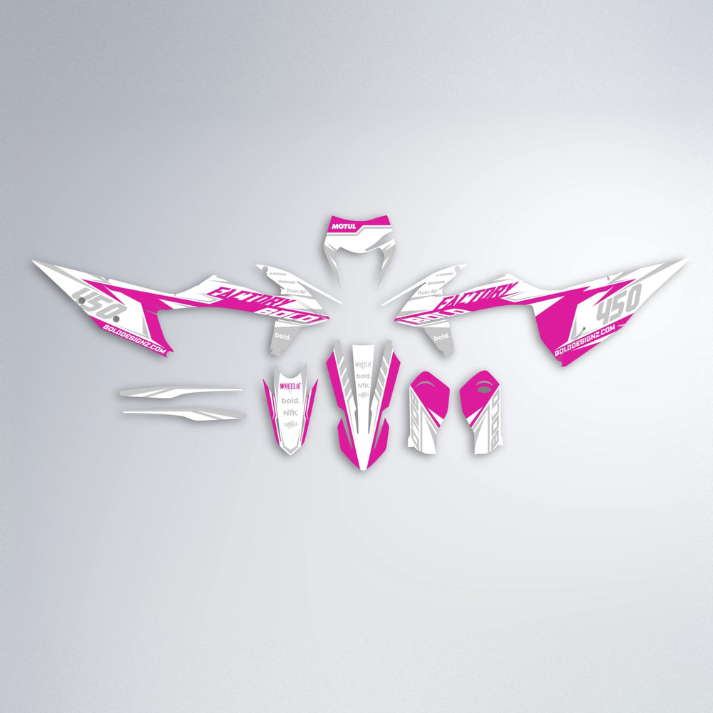 GLOBBY graphics kit parts layout in Pink