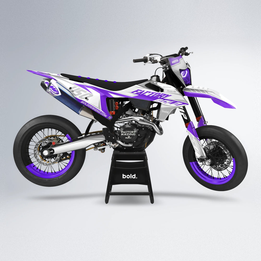GLOBBY supermoto graphics kit in Purple
