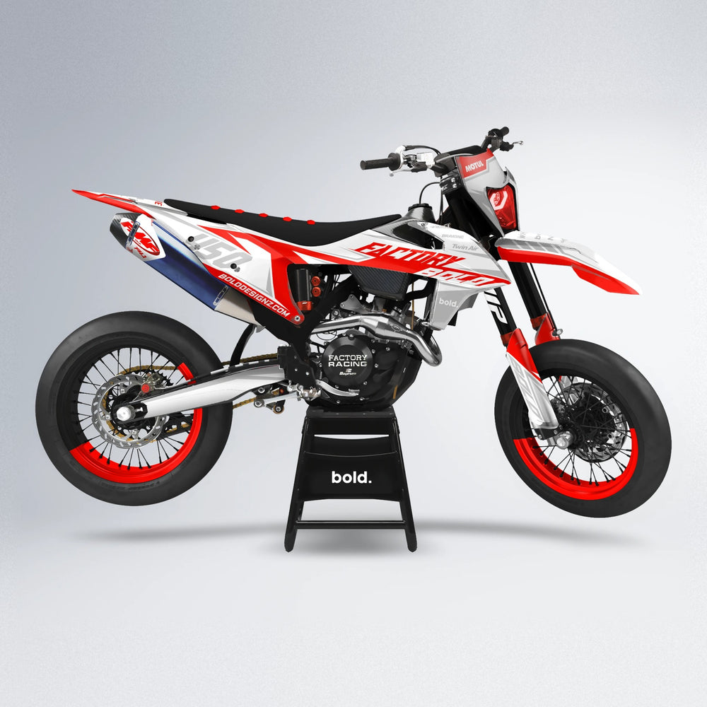 GLOBBY supermoto graphics kit in Red/white