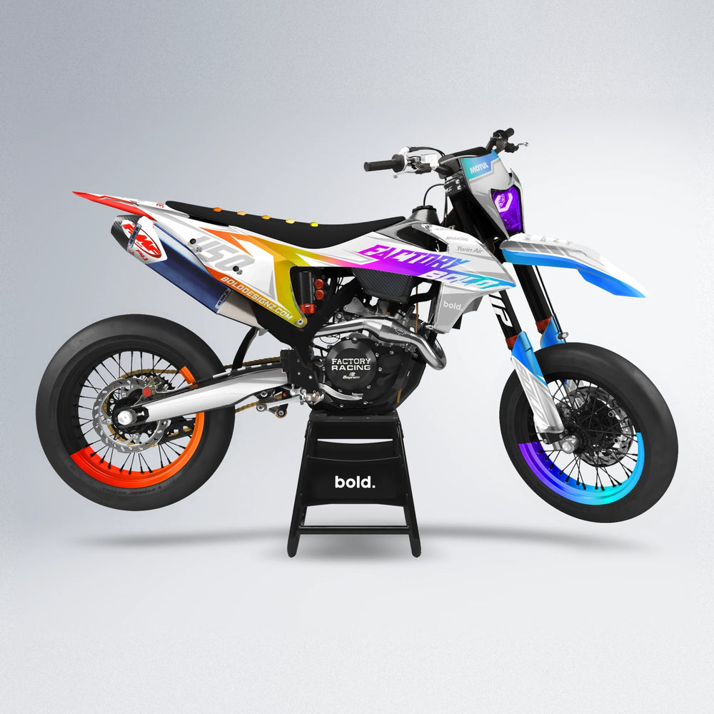 GLOBBY supermoto graphics kit in Sunset Fade
