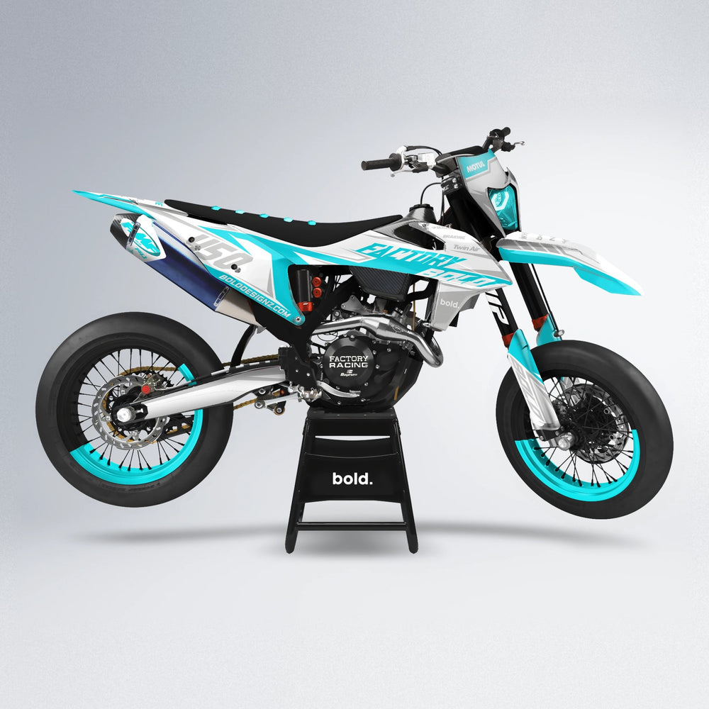 GLOBBY supermoto graphics kit in Teal