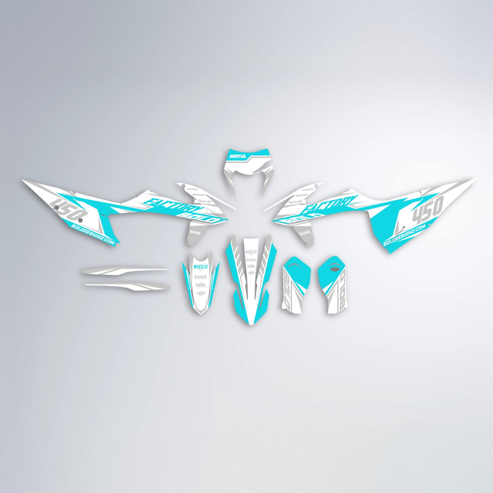 GLOBBY graphics kit parts layout in Teal