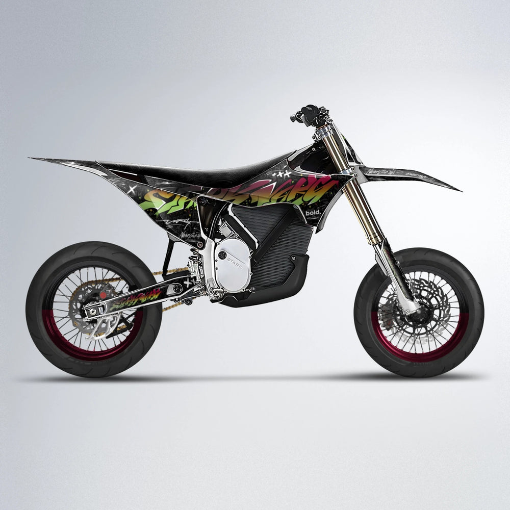 GRAFFITI Stark Varg SM supermoto graphics kit in Black & Red