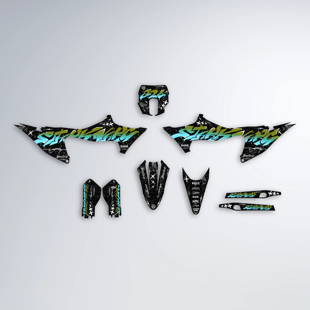 GRAFFITI Stark Varg SM graphics kit parts layout in Olive
