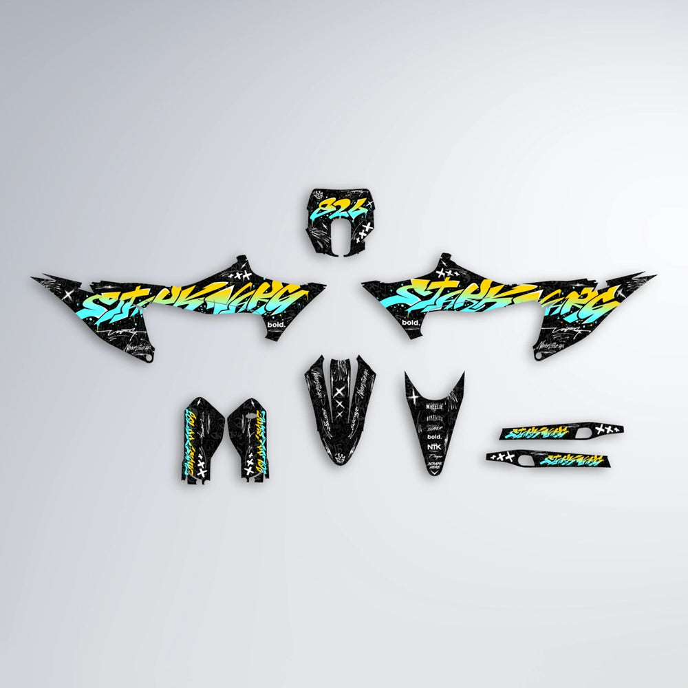 GRAFFITI Stark Varg SM graphics kit parts layout in Yellow
