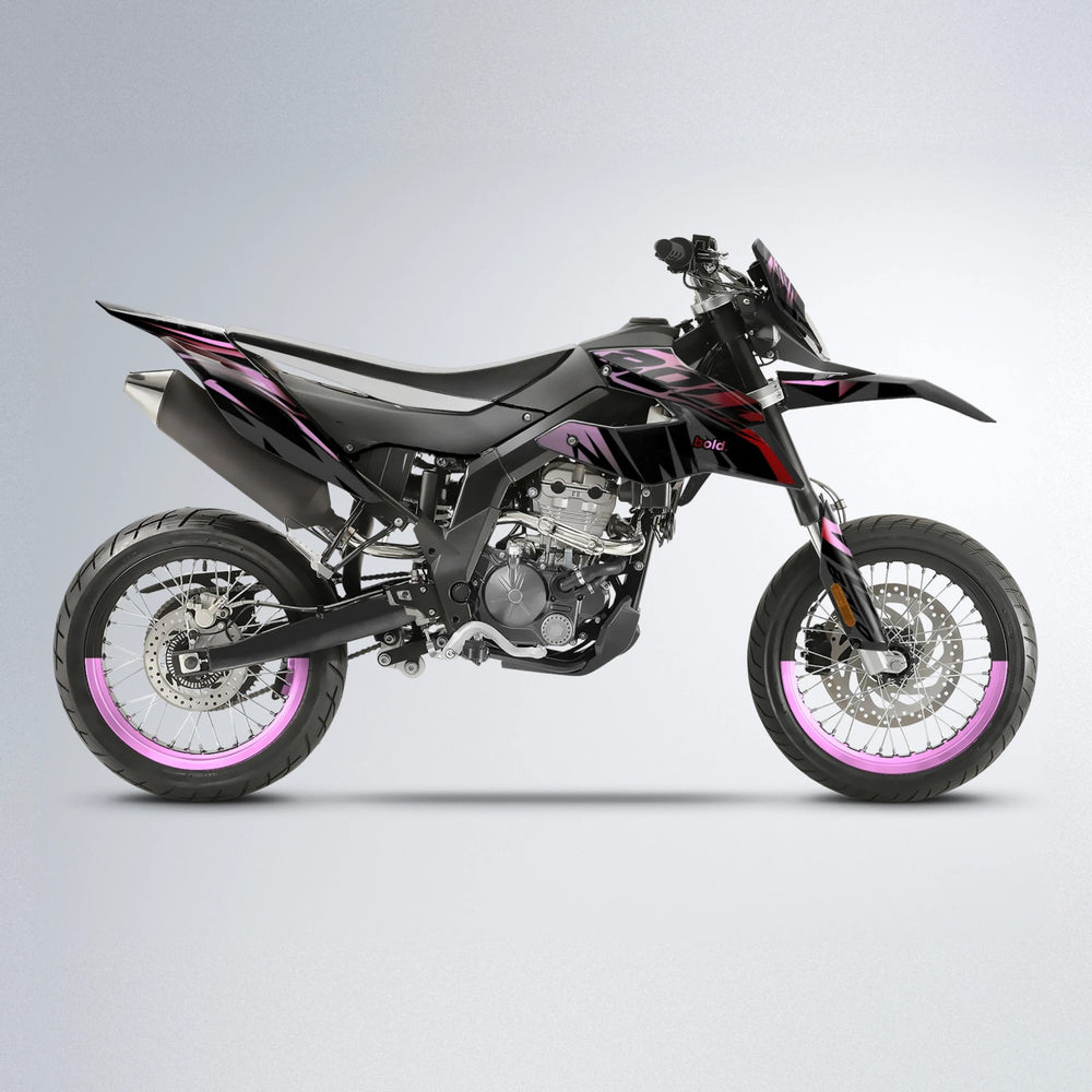 HAZE Aprilia SX 125 supermoto graphics kit in Black & Red