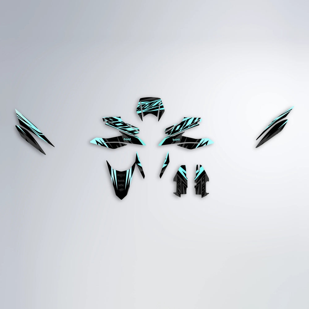 HAZE Aprilia SX 125 graphics kit parts layout in Mint