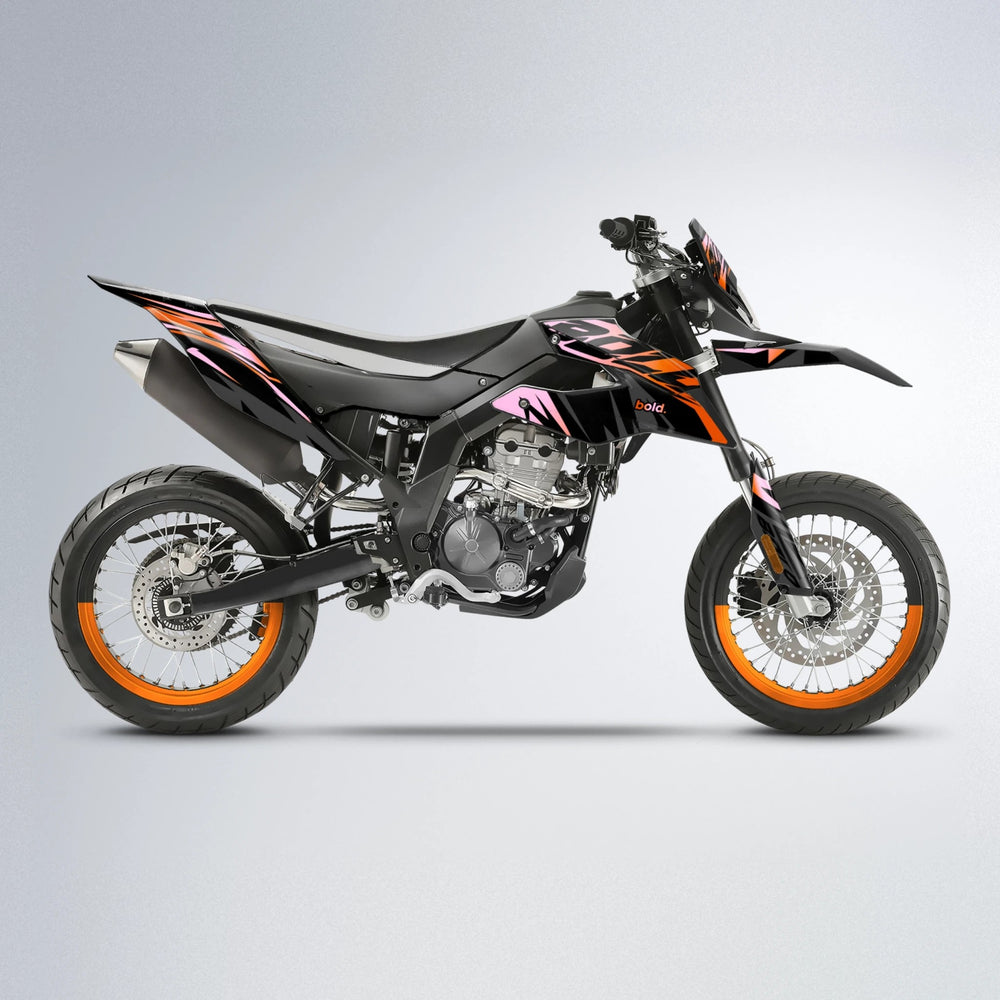 HAZE Aprilia SX 125 supermoto graphics kit in Orange