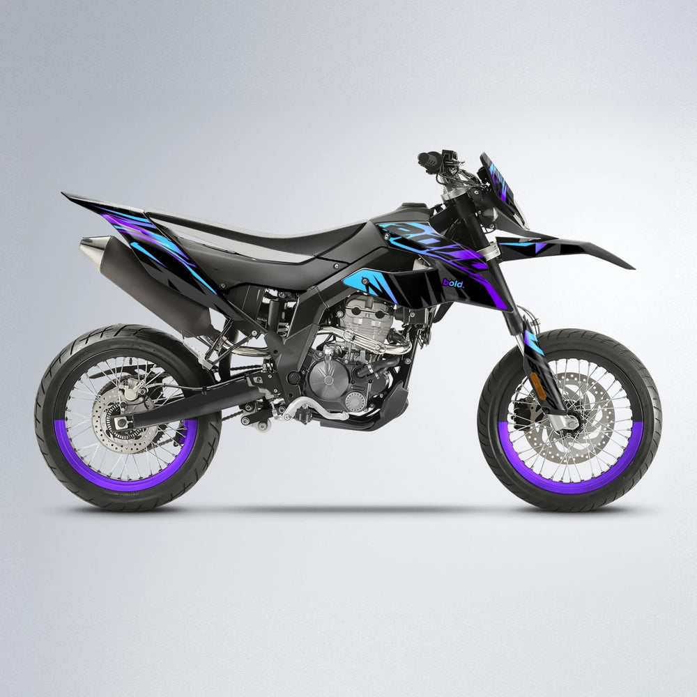 HAZE Aprilia SX 125 supermoto graphics kit in Purple