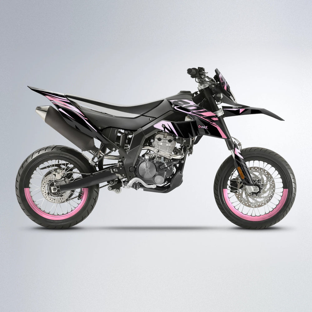 HAZE Aprilia SX 125 supermoto graphics kit in Sakura Pink