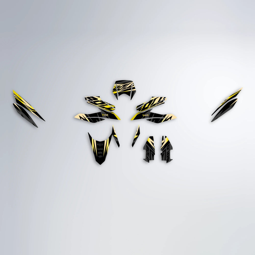 HAZE Aprilia SX 125 graphics kit parts layout in Yellow
