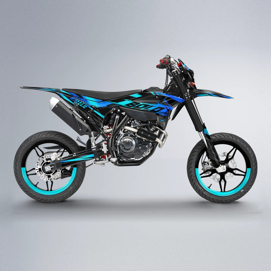 HAZE Beta supermoto graphics kit in Blue