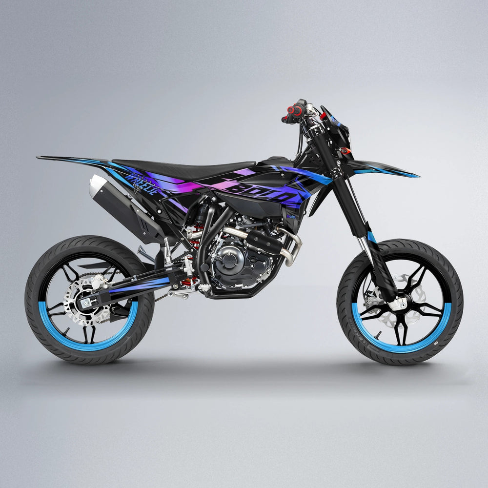 HAZE Beta supermoto graphics kit in Blue Purple Fade