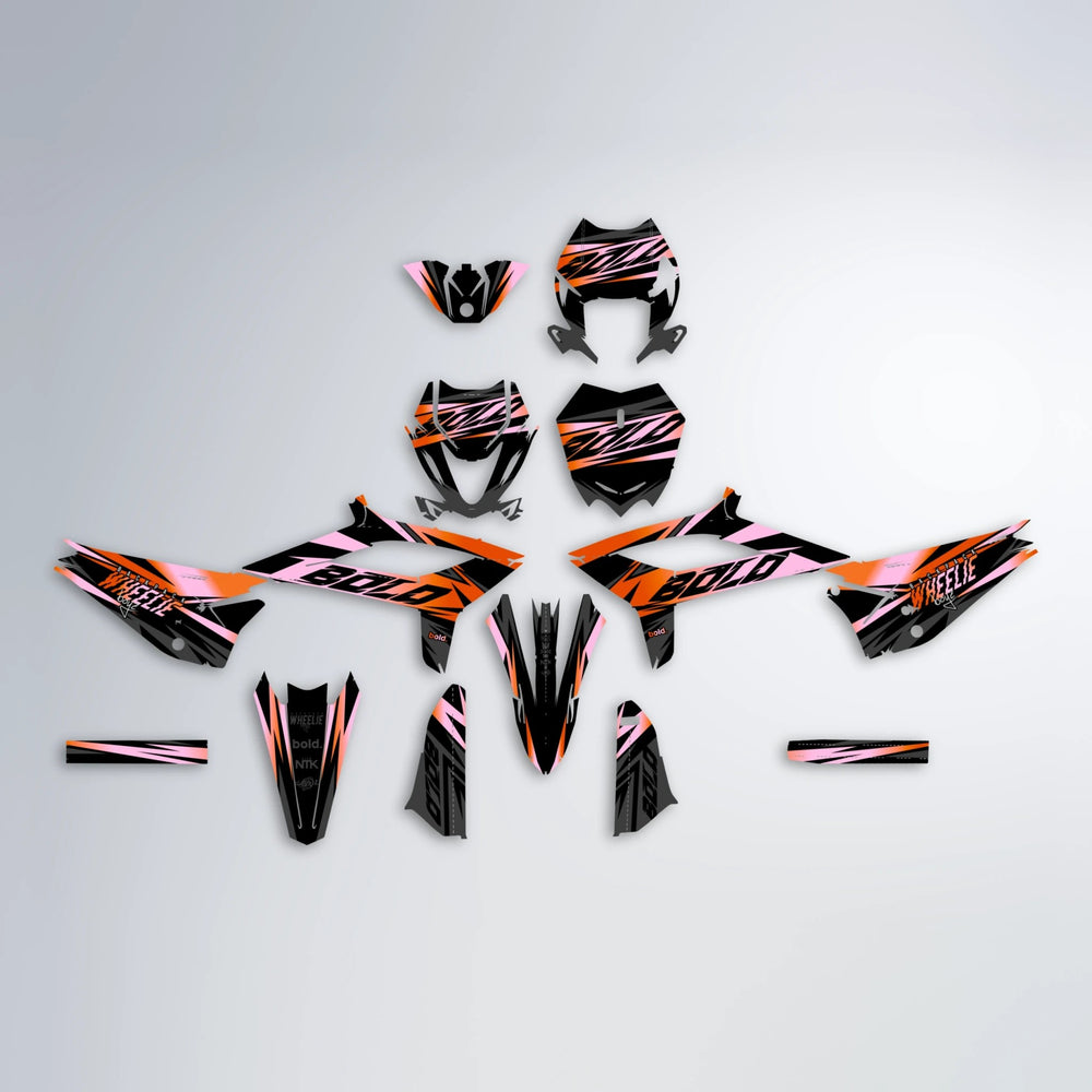 HAZE Beta graphics kit parts layout in Orange