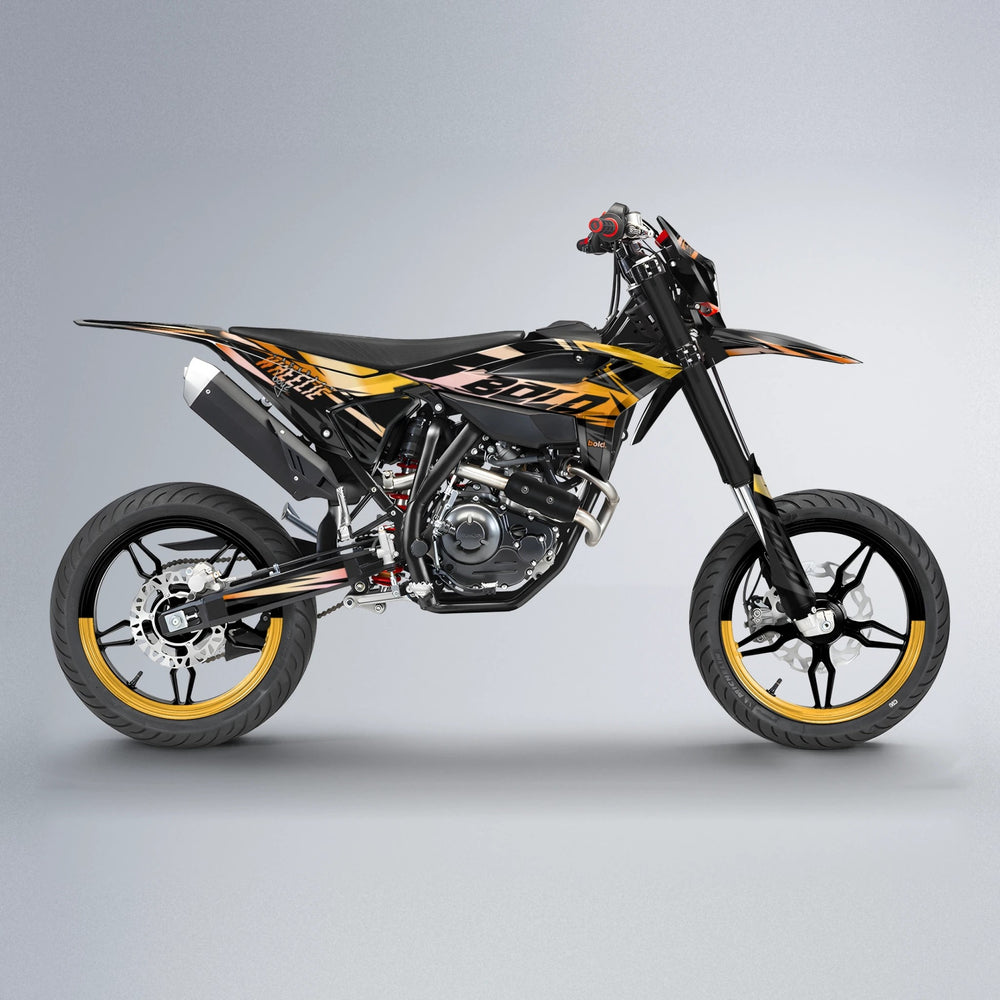 HAZE Beta supermoto graphics kit in Orange & Yellow