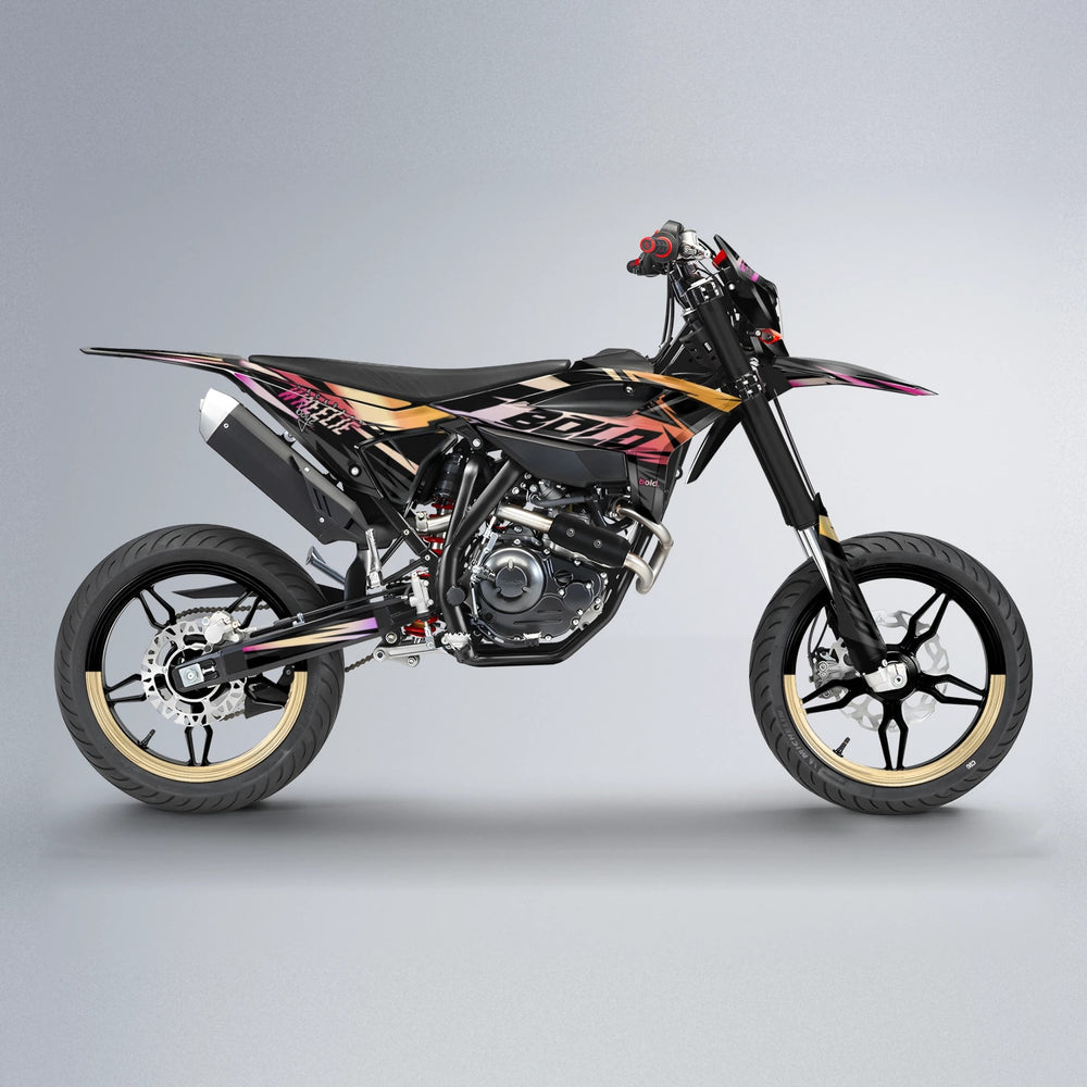 HAZE Beta supermoto graphics kit in Pink & Yellow