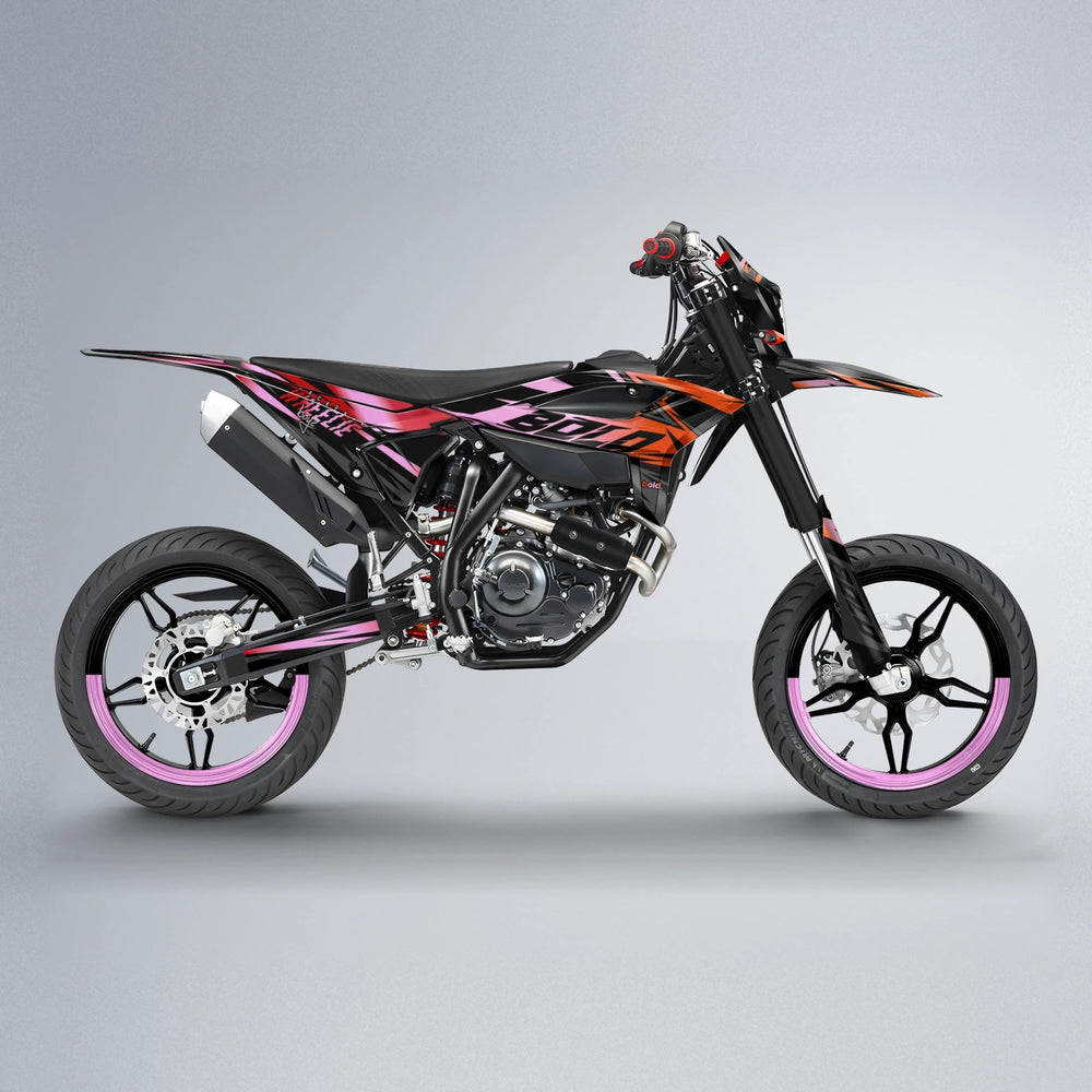 HAZE Beta supermoto graphics kit in Red & Orange