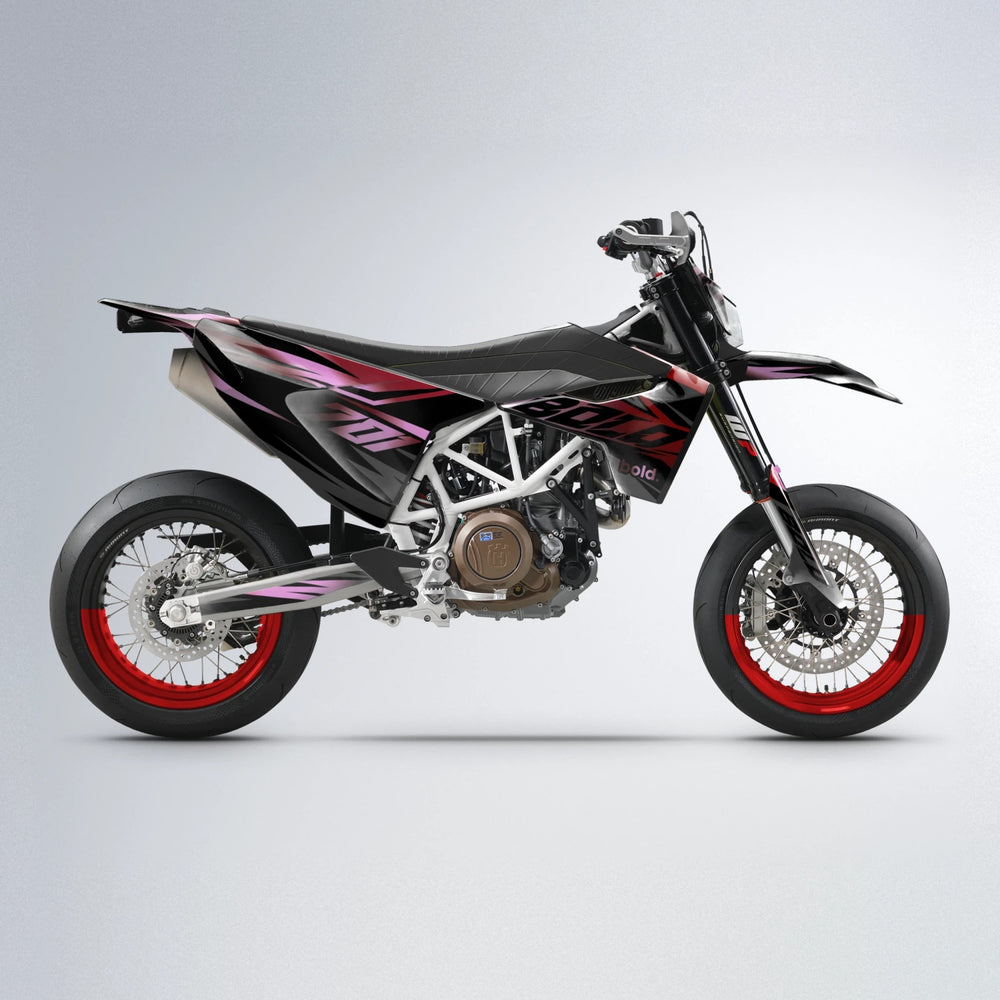 HAZE Husqvarna 701 supermoto graphics kit in Black & Red