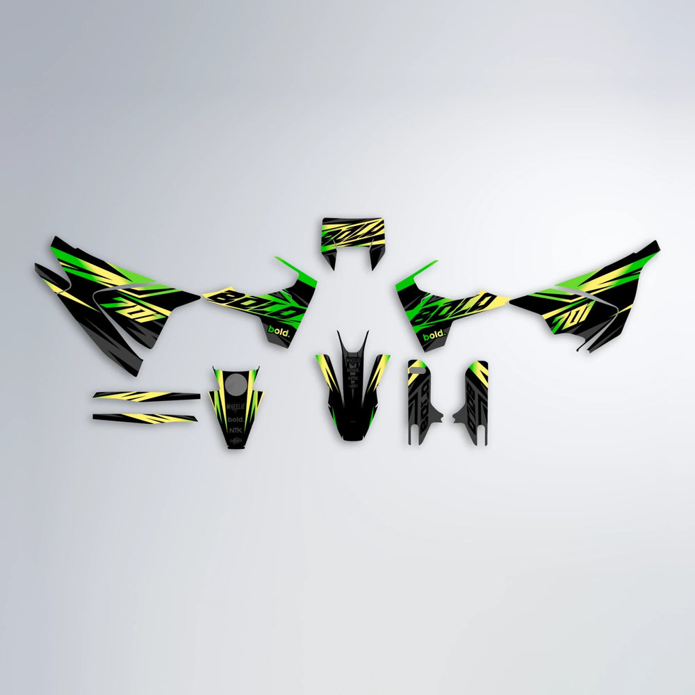 HAZE Husqvarna 701 graphics kit parts layout in Green