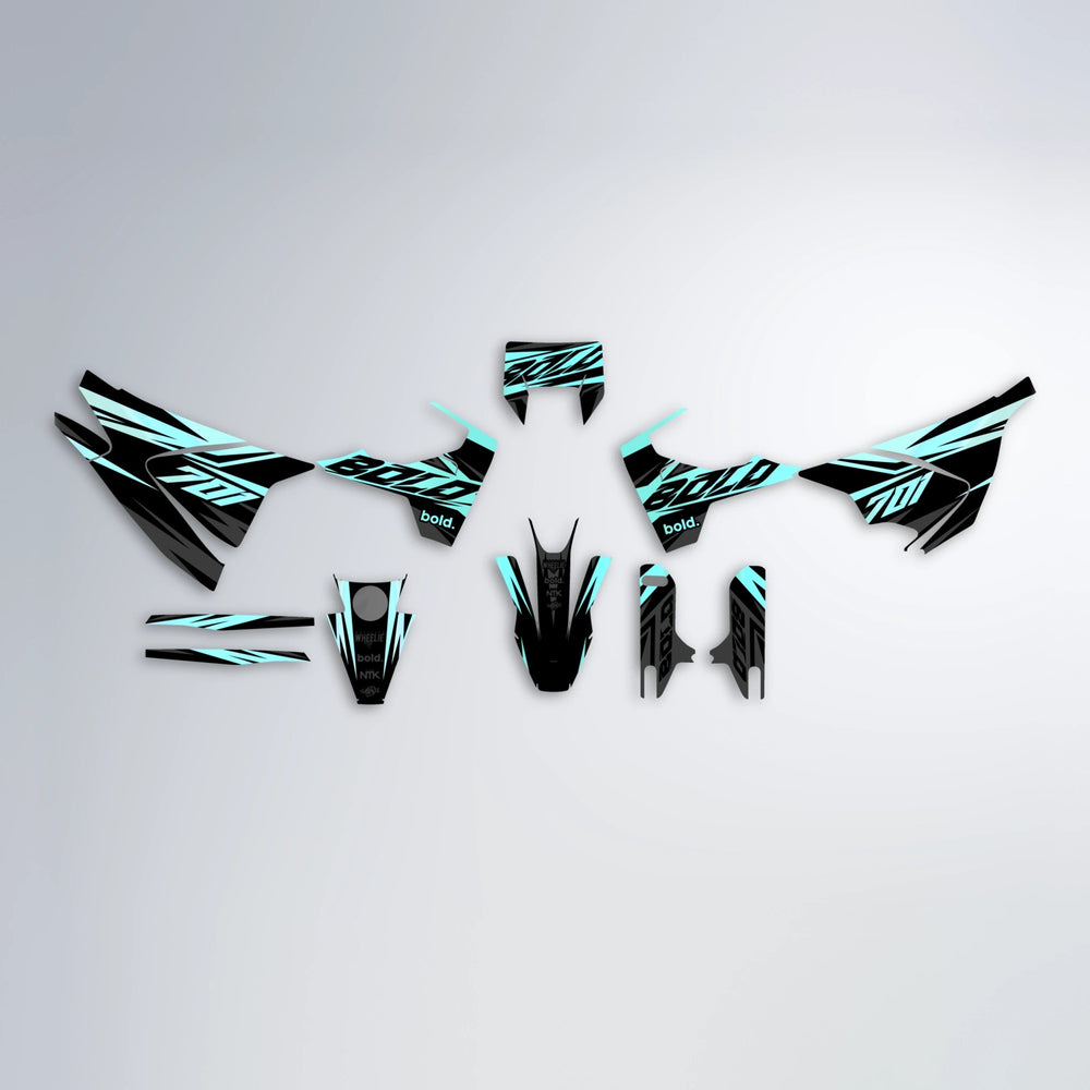 HAZE Husqvarna 701 graphics kit parts layout in Mint