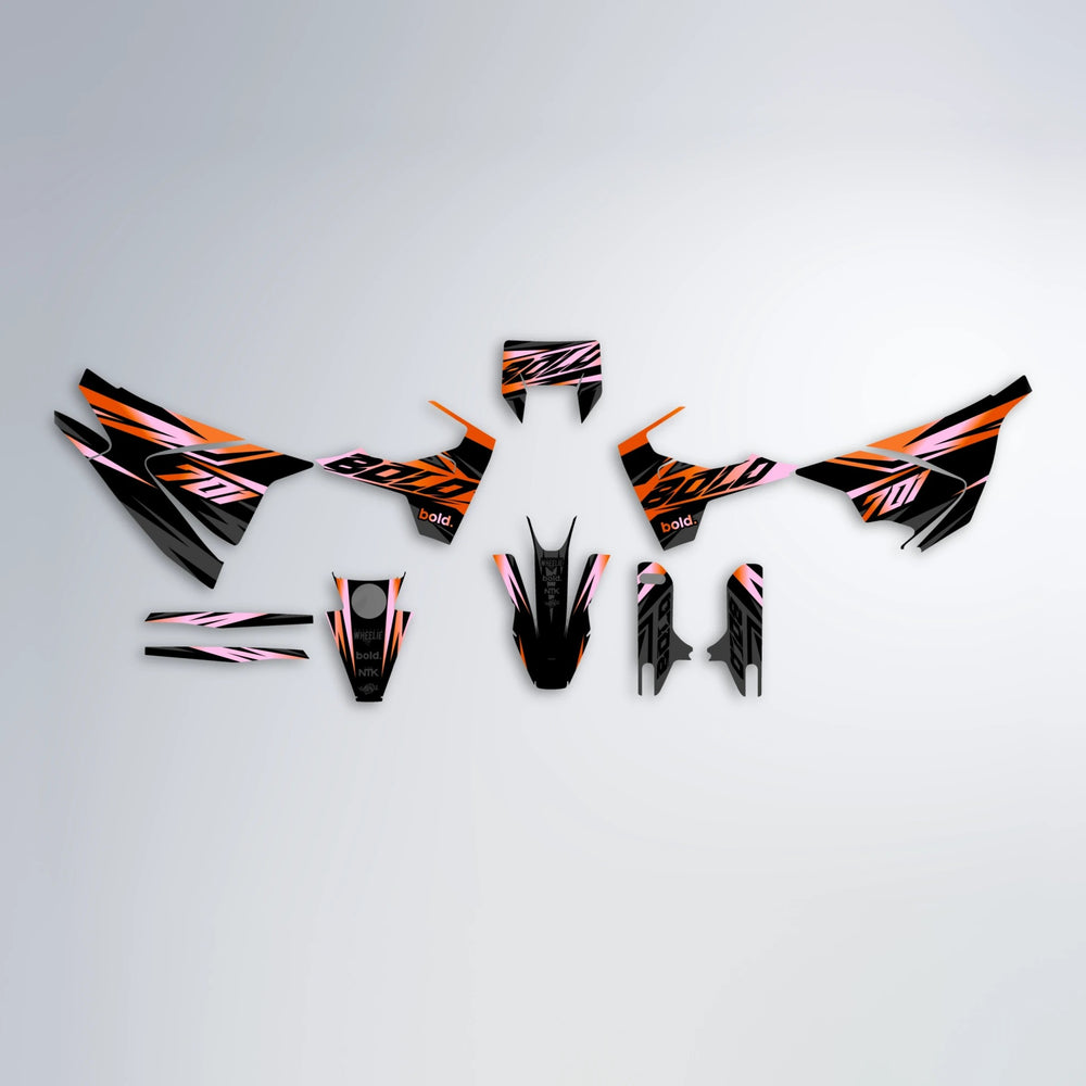 HAZE Husqvarna 701 graphics kit parts layout in Orange