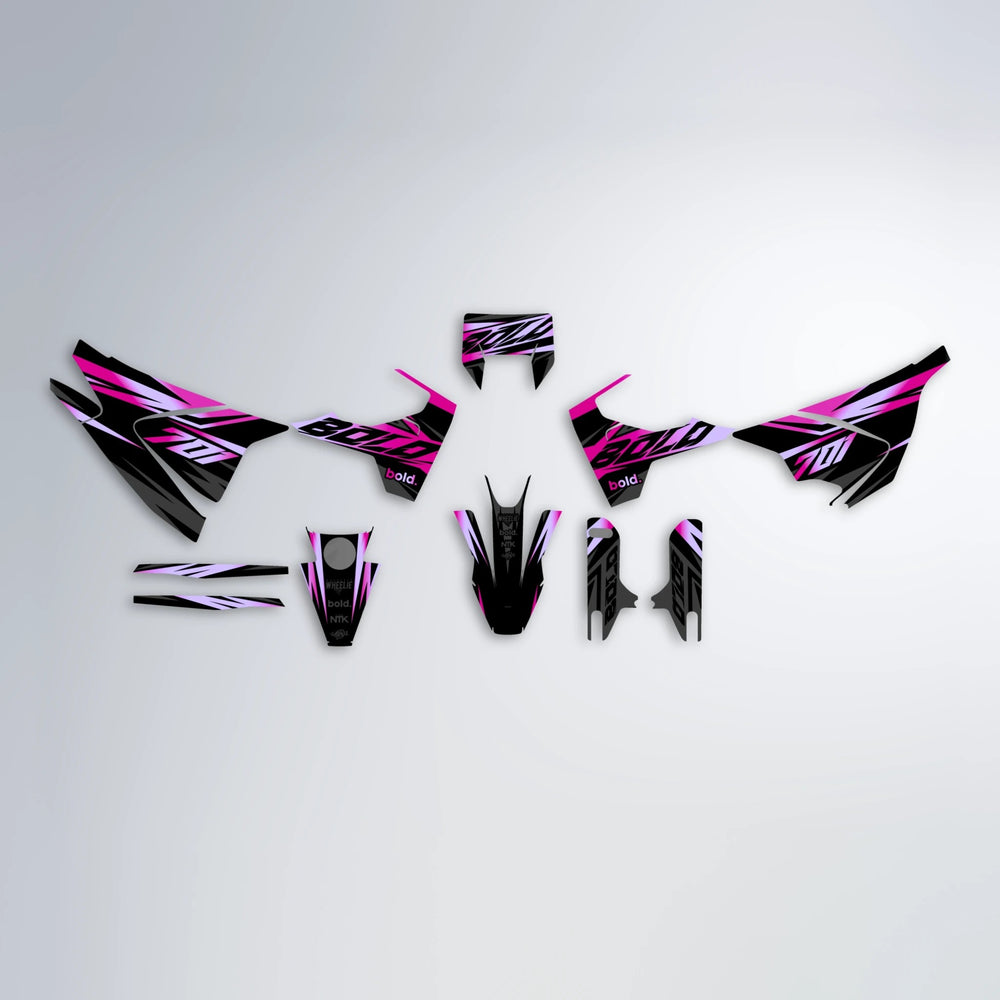 HAZE Husqvarna 701 graphics kit parts layout in Pink