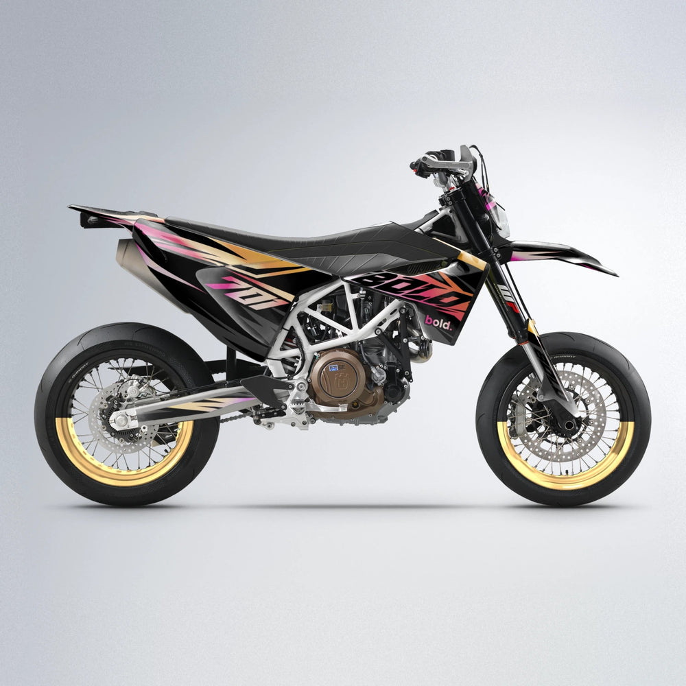 HAZE Husqvarna 701 supermoto graphics kit in Pink & Yellow