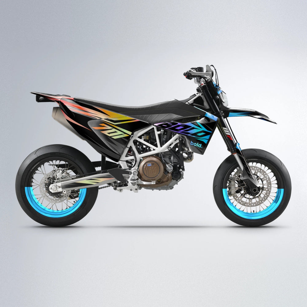 HAZE Husqvarna 701 supermoto graphics kit in Sunset Fade