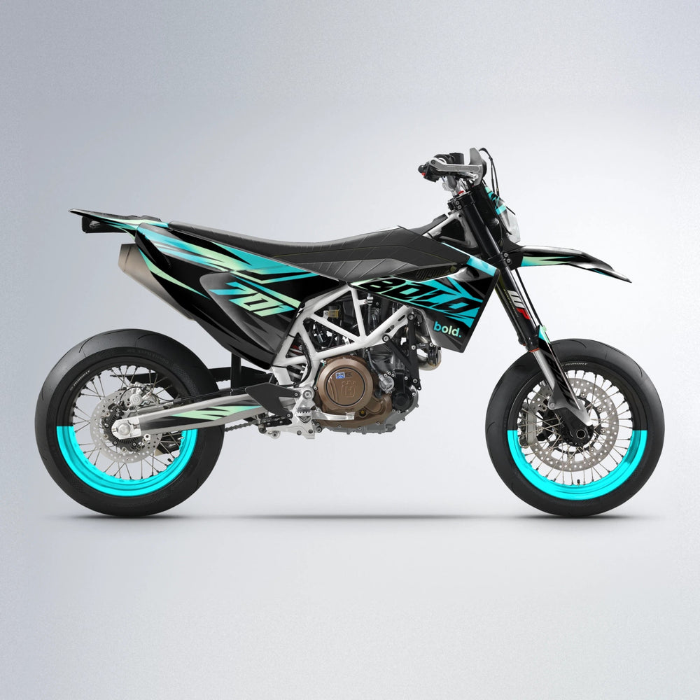 HAZE Husqvarna 701 supermoto graphics kit in Teal
