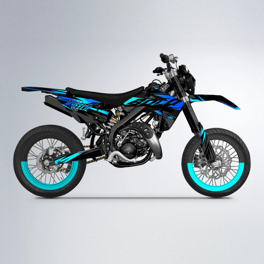 HAZE Rieju MRT supermoto graphics kit in Blue