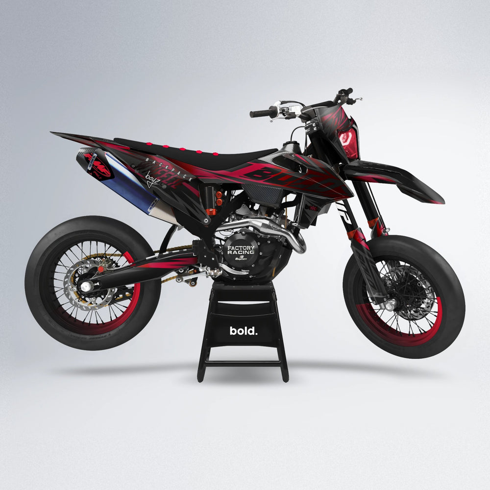 HAZE supermoto graphics kit in Black & Red