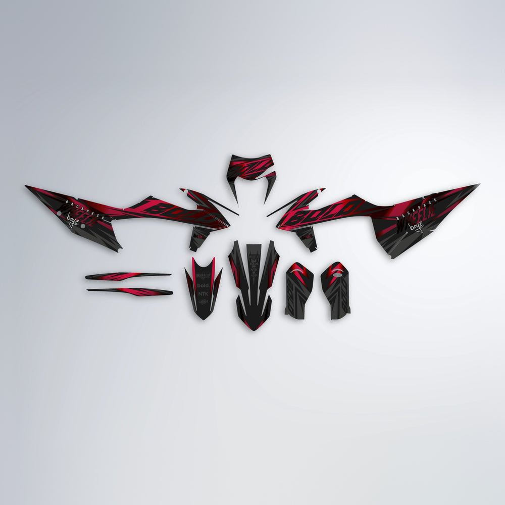 HAZE graphics kit parts layout in Black & Red
