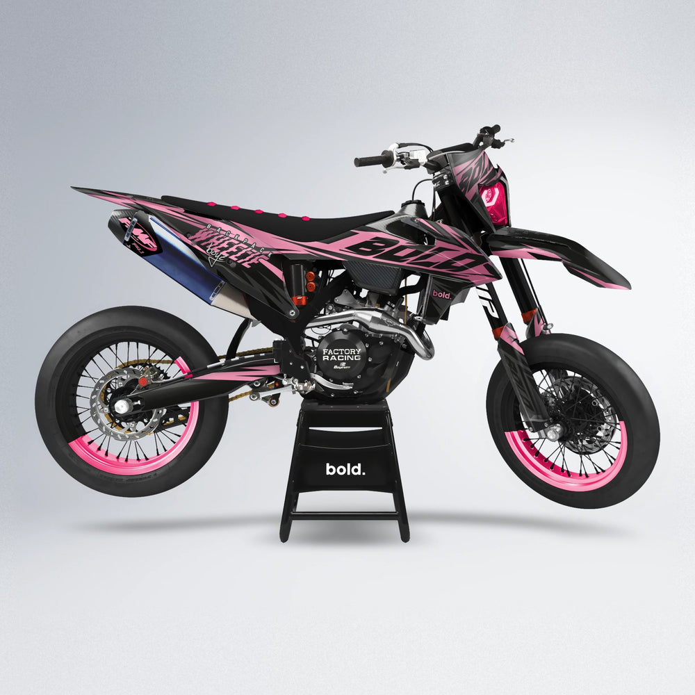 HAZE supermoto graphics kit in Sakura Pink