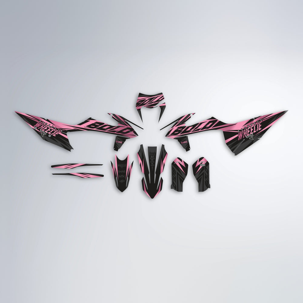 HAZE graphics kit parts layout in Sakura Pink