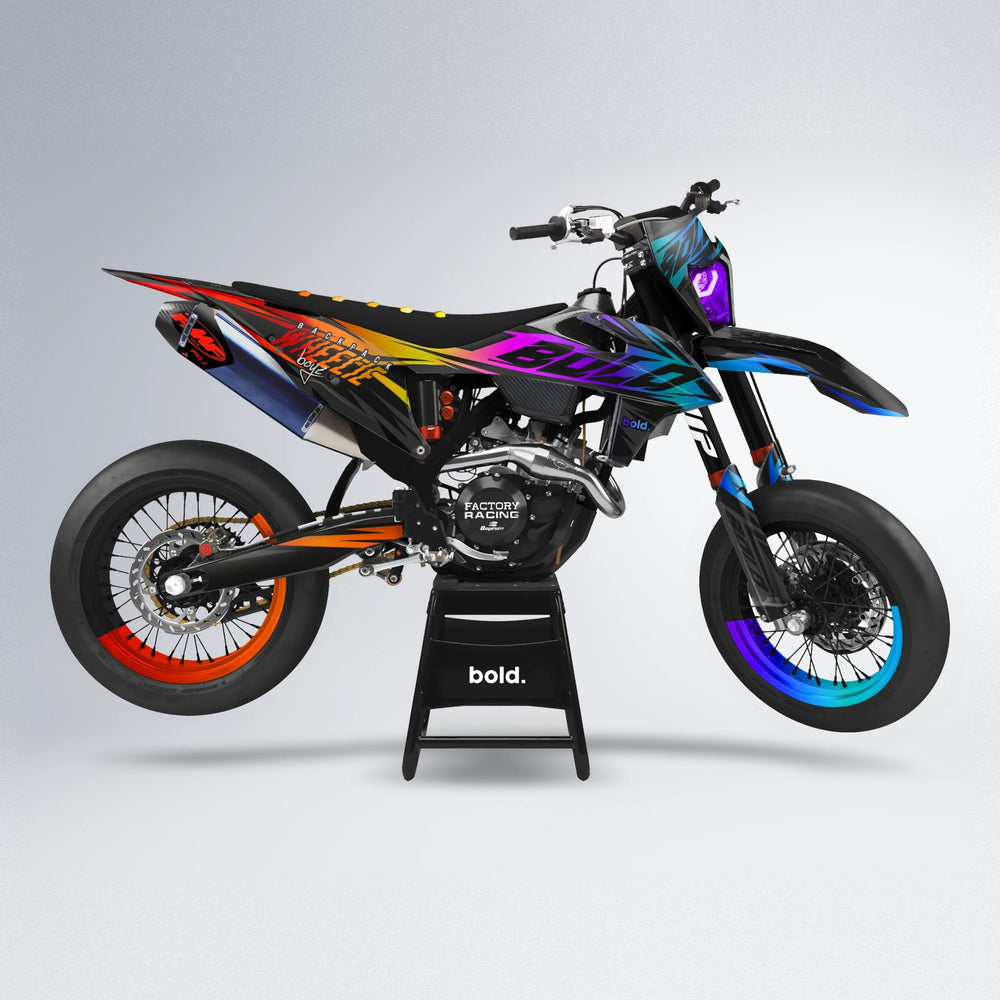 HAZE supermoto graphics kit in Sunset Fade