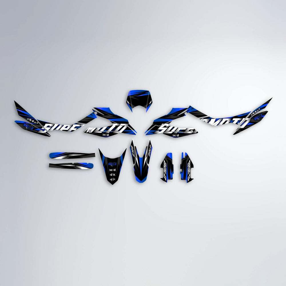 HOLYHANSI Aprilia SX 125 graphics kit parts layout in Blue