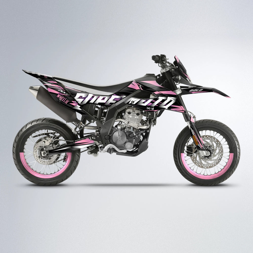 HOLYHANSI Aprilia SX 125 supermoto graphics kit in Sakura Pink