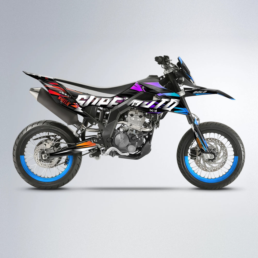 HOLYHANSI Aprilia SX 125 supermoto graphics kit in Sunset Fade