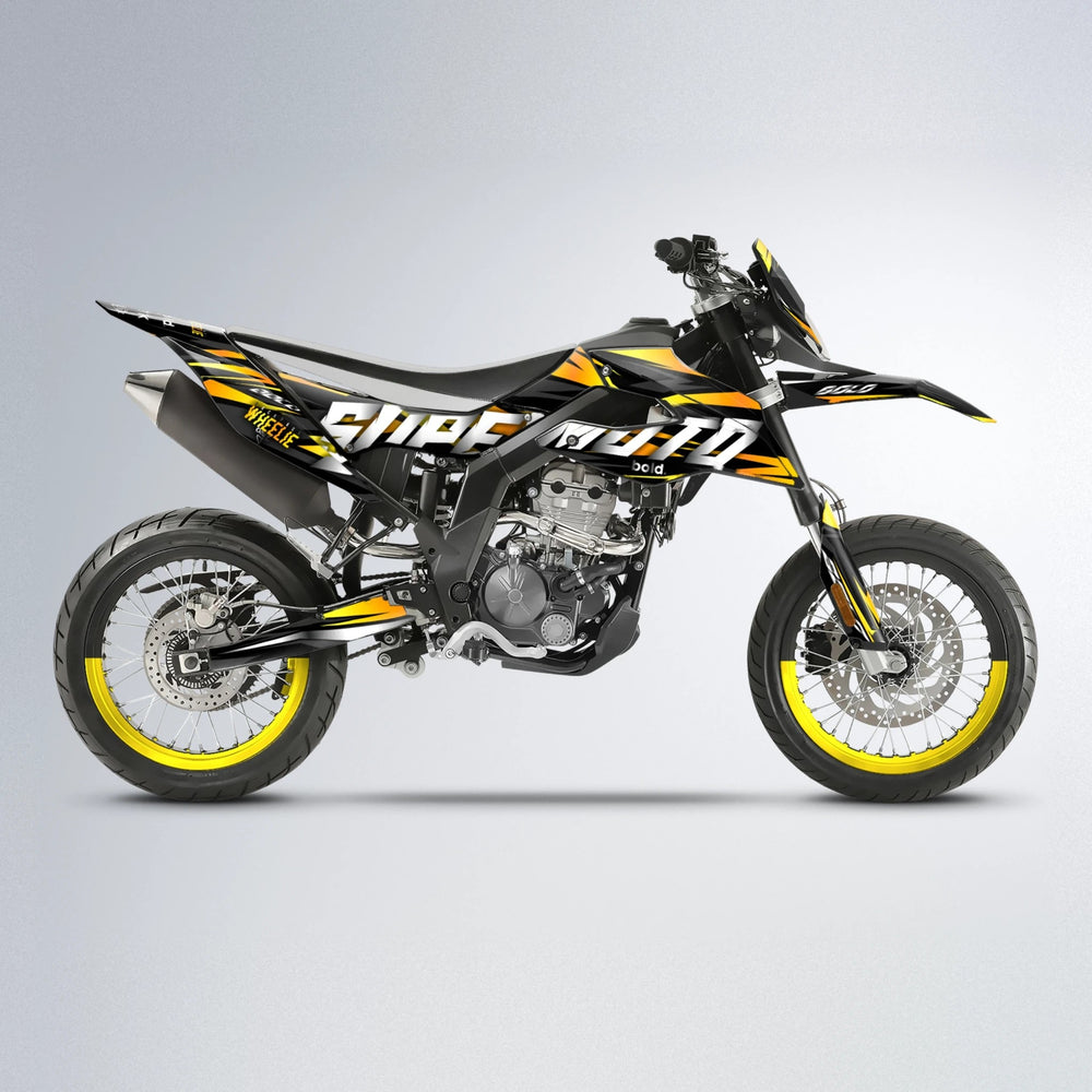 HOLYHANSI Aprilia SX 125 supermoto graphics kit in Yellow