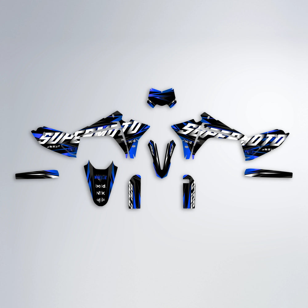 HOLYHANSI Fantic graphics kit parts layout in Blue