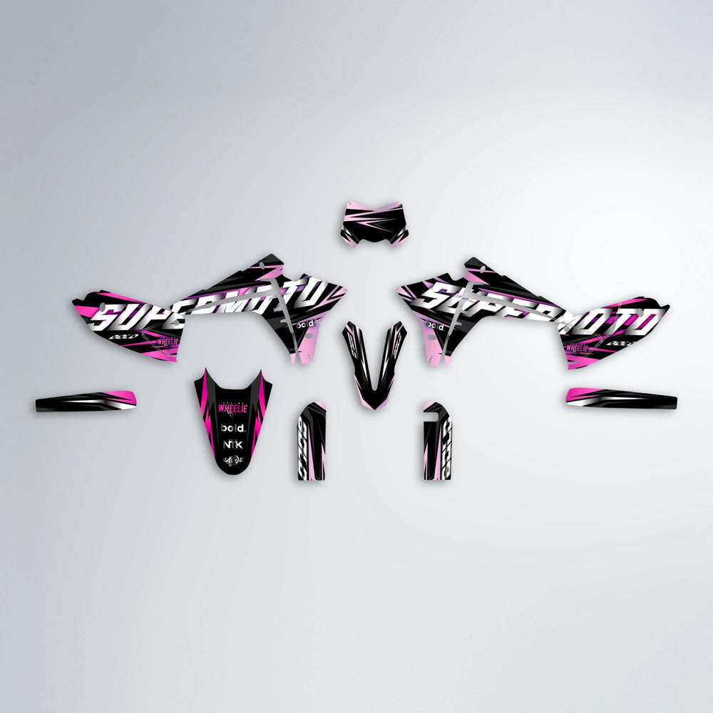 HOLYHANSI Fantic graphics kit parts layout in Flamingo